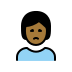 person frowning, medium-dark skin tone